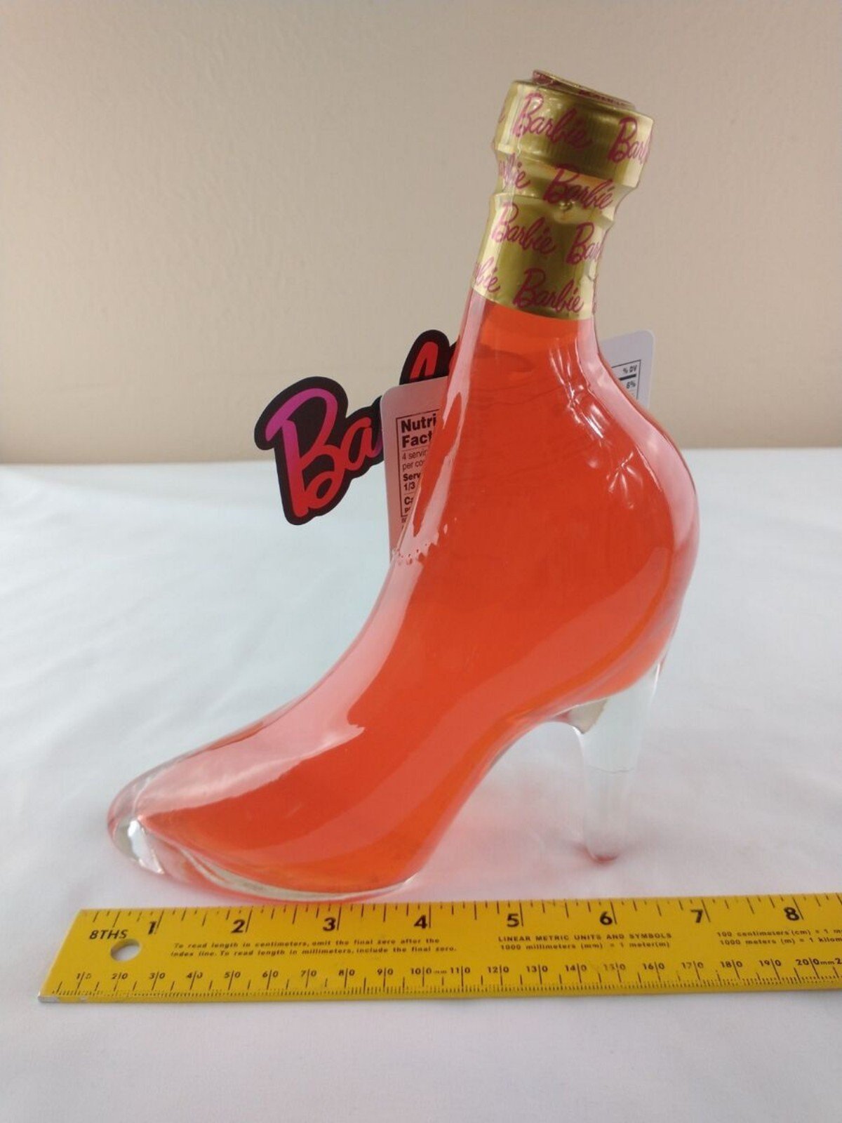 Glass Stiletto bottle of bubbly drink topper
