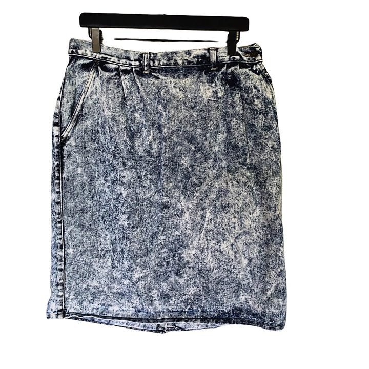 Vintage Stefano Acid Wash High Rise Denim Skirt