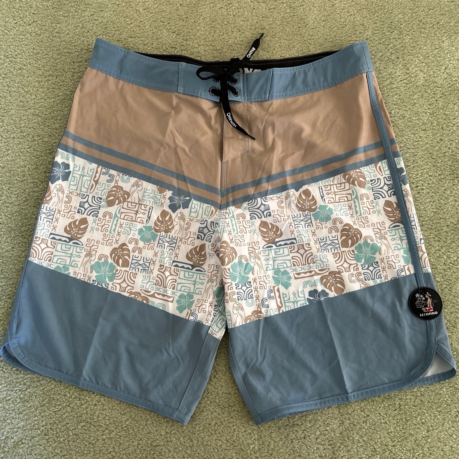 Hinano Tahiti Hawaiian Hula Girl men’s board swim shorts size 38