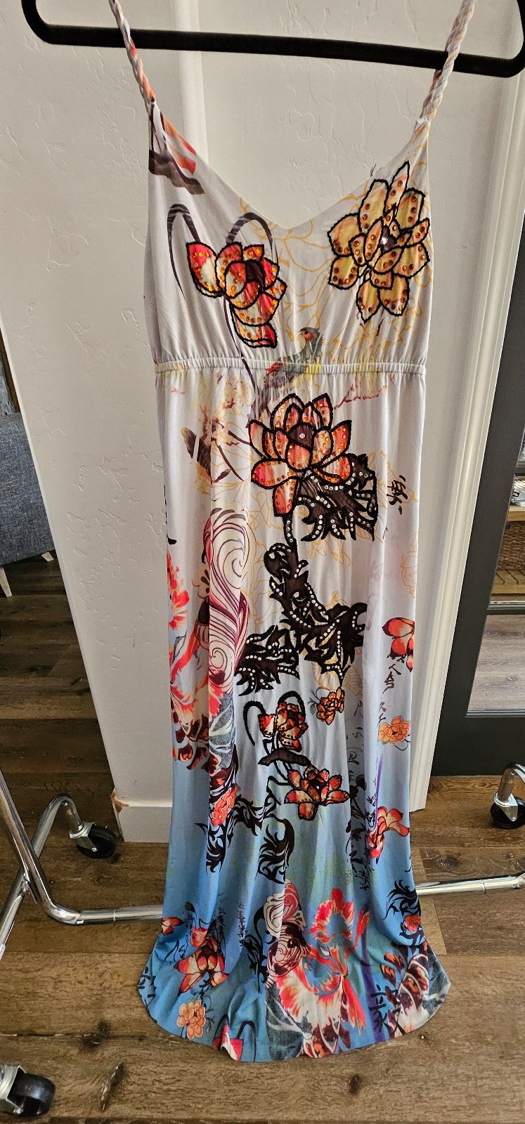 Y2K Ed Hardy inspired Rhinestone Maxi Dress