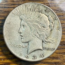1934-S Peace Silver Dollar Original VF KEY DATE