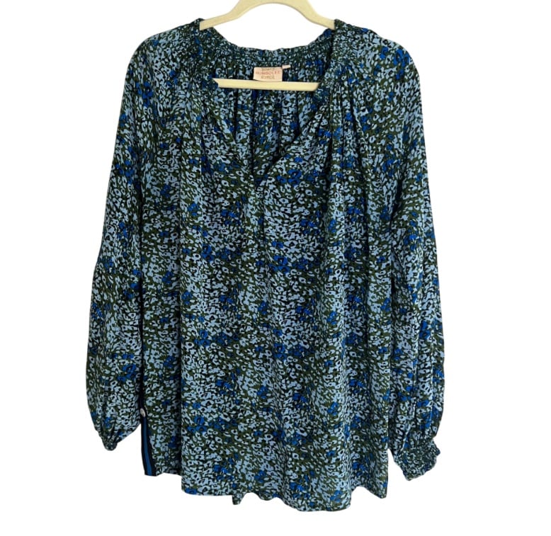 Rungolee Savannah Full Sleeve Blouse in Olive Poppy Fields Women's Size XL