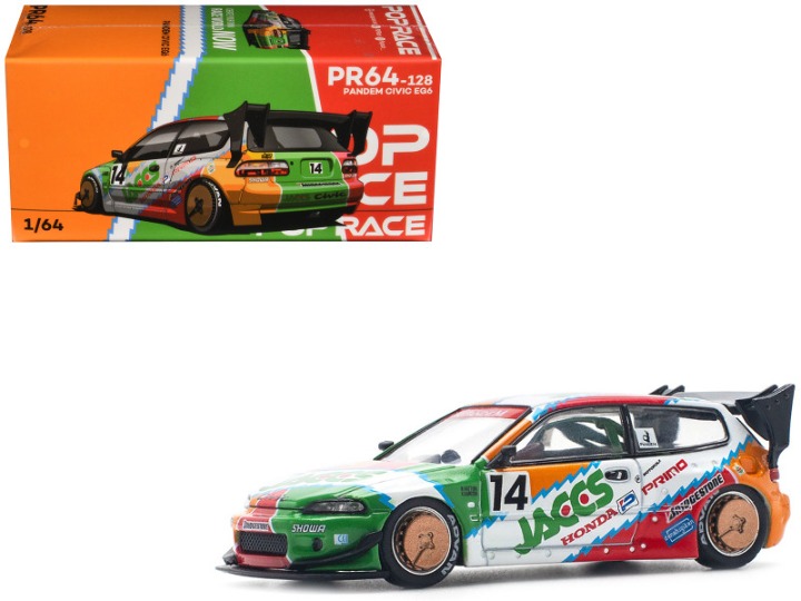 Pandem Civic EG6 RHD (Right Hand Drive) #14 JACCS White with Graphics 1/64