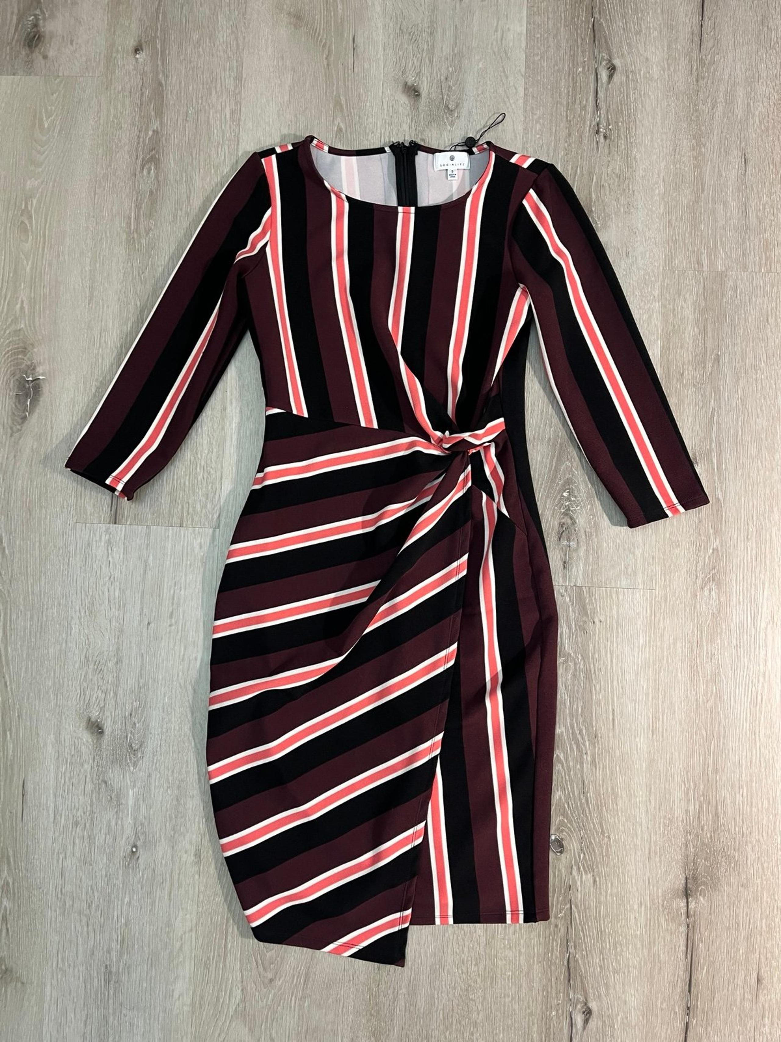 NEW Socialite Pencil Dress / Size S / Burgundy Pink Black
