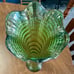 Imperial Glass Green Carnival Rippled Swung Vase