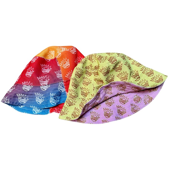 WEEN Happy Colored Marbles and Bananas & Blow Reversible Bucket Hats Lot of 2