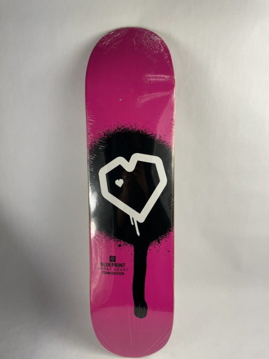 BLUEPRINT skateboards deck 8” RARE quality Spray Heart Magenta