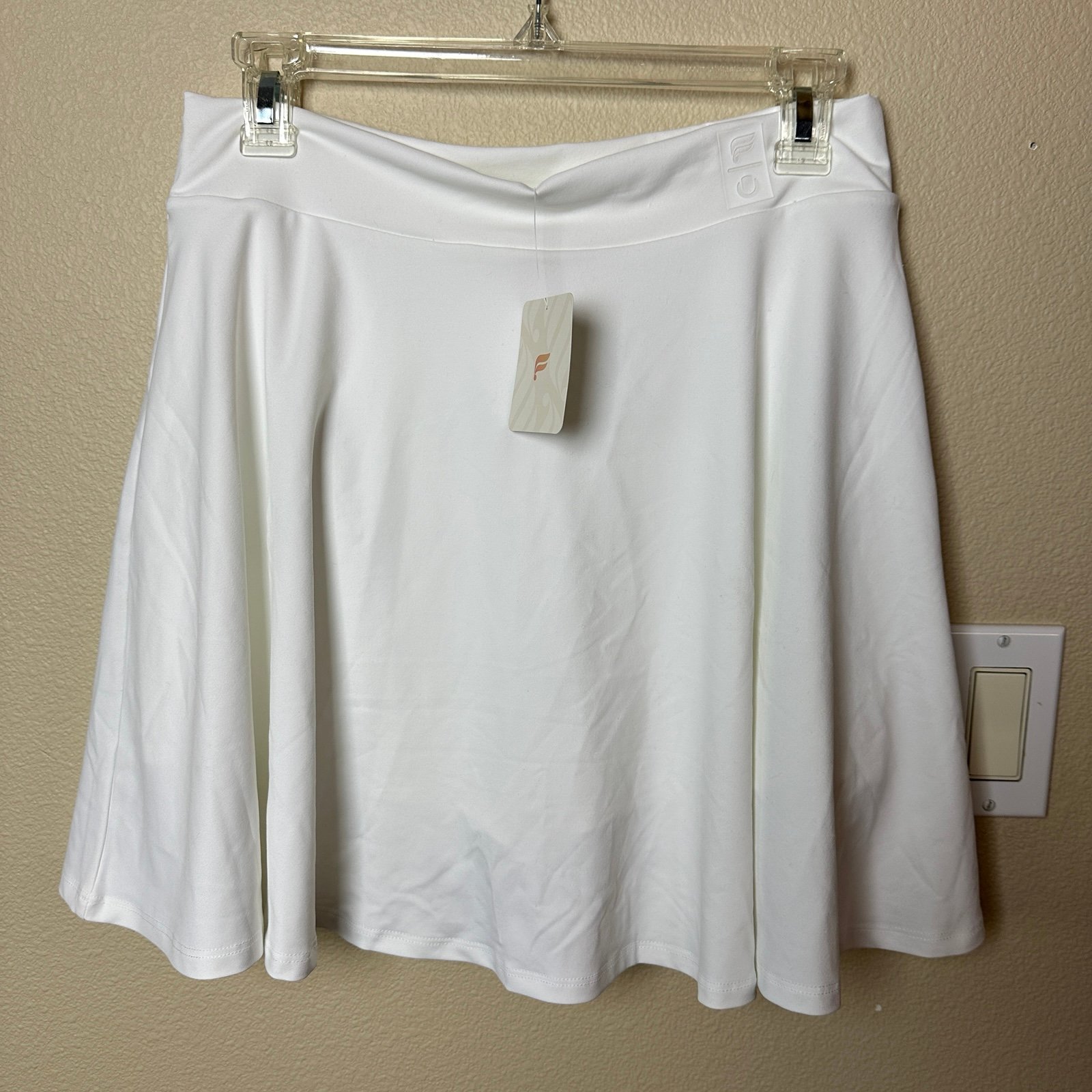 Fabletics Polo Tennis Flounce Skort White NWT Size L/10