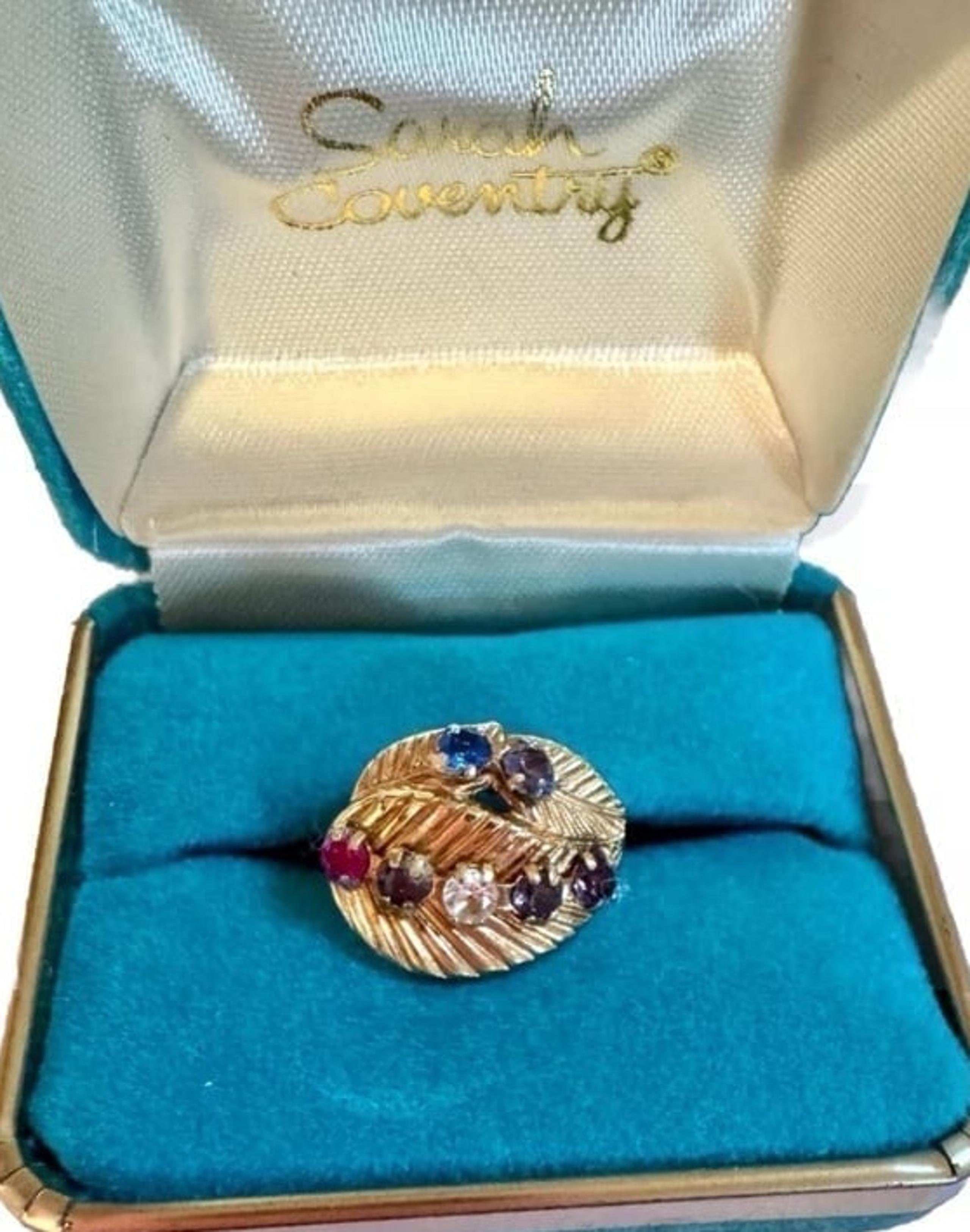 Sarah Coventry Family Bouquet Ring Size 6 Gold