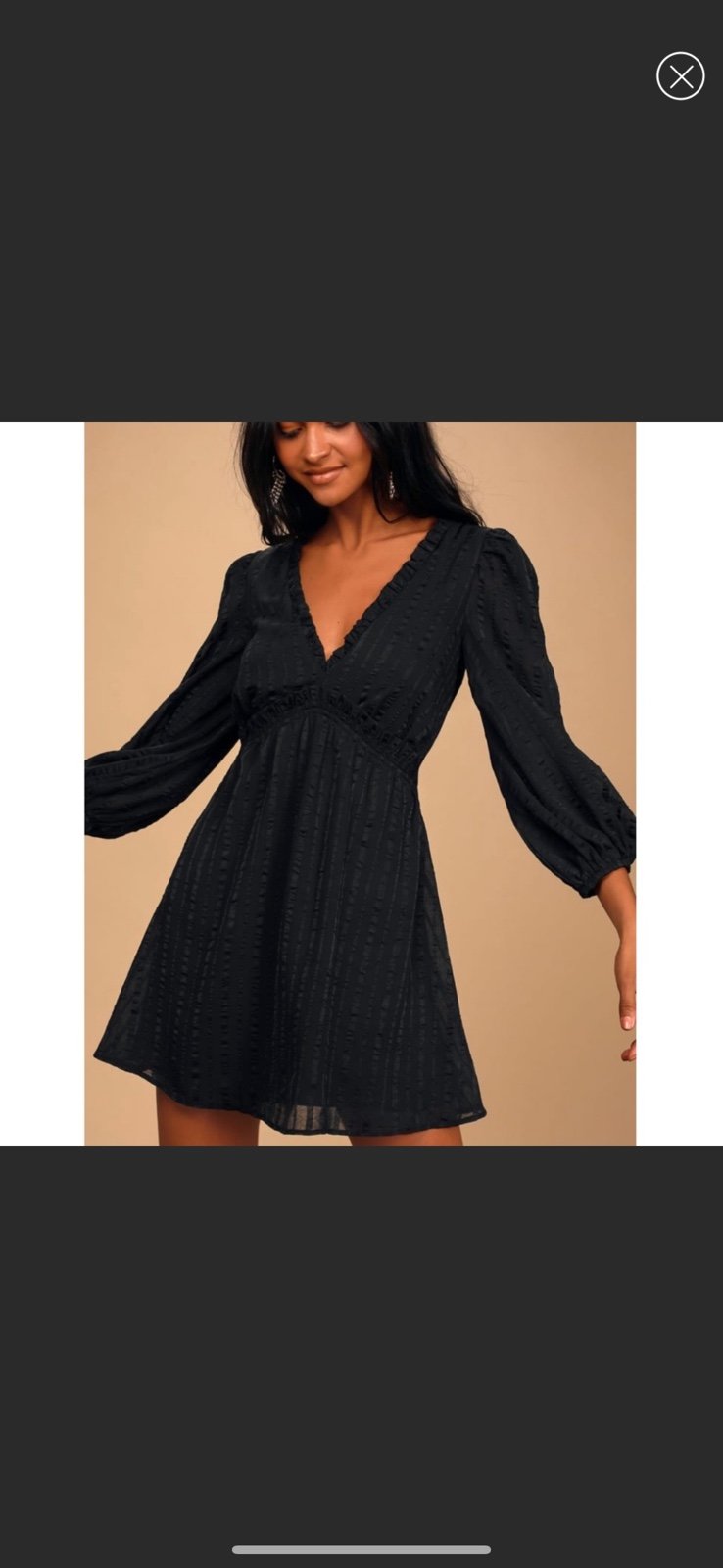 Forever In My Heart Black Striped Balloon Sleeve Mini Dress Forever In My Heart Black Striped Balloon Sleeve Mini Dress
