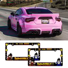 New Universal 2PCS Anime Dragon Ball Z ABS Plastic Black License Plate Frame