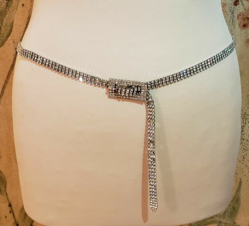 Rhinestone Metal Belt Buckle - Noir