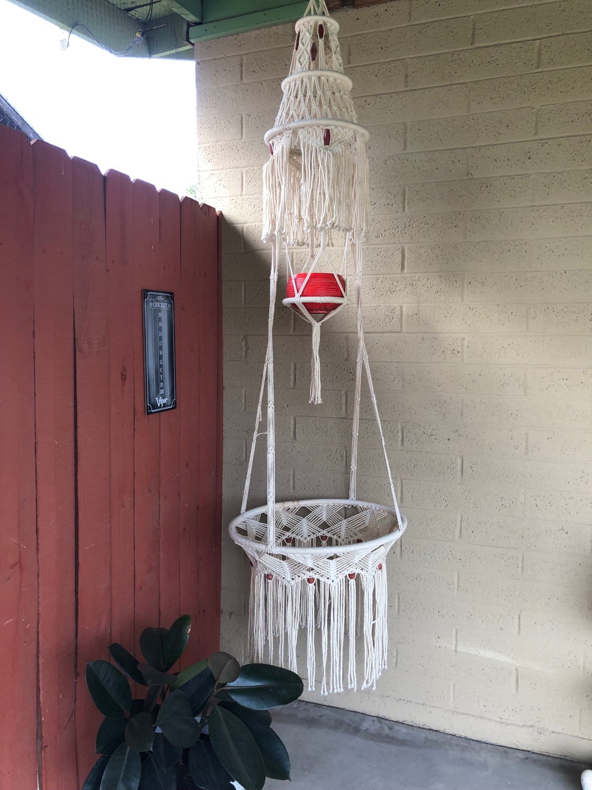 Macrame hanging table
