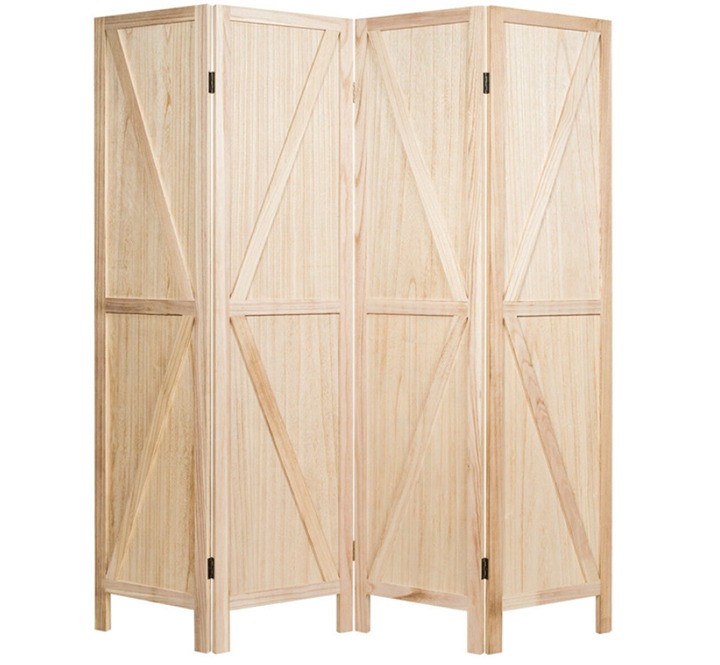 4 Panels Folding Wooden Room Divider Hometogether L4