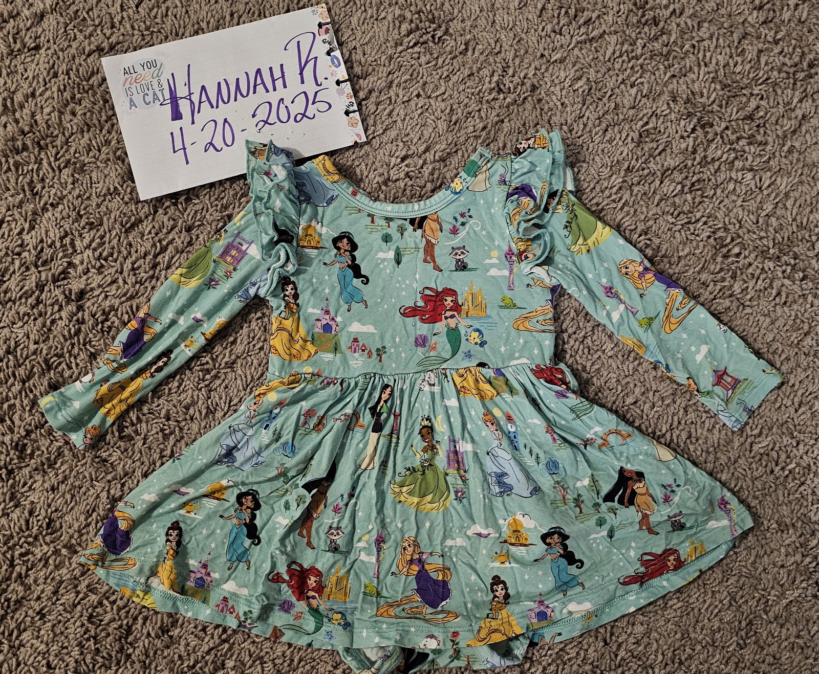 Little Sleepies Disney Princess dress 6-12 months