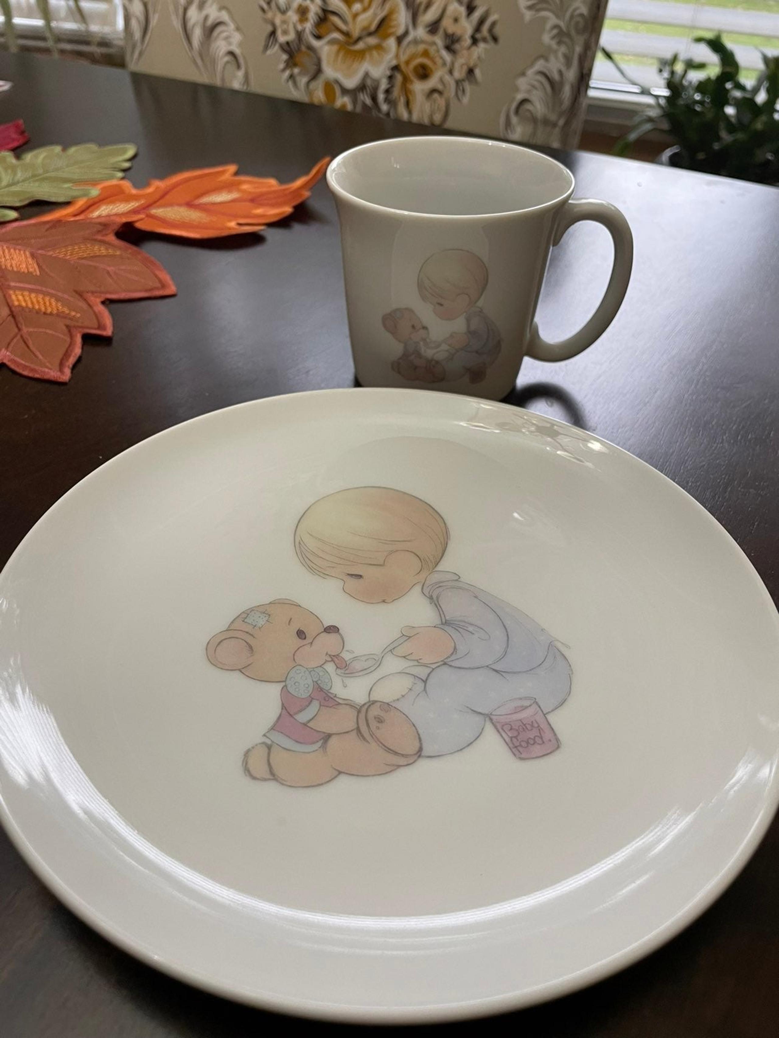 Enesco precious moments small plate and cup