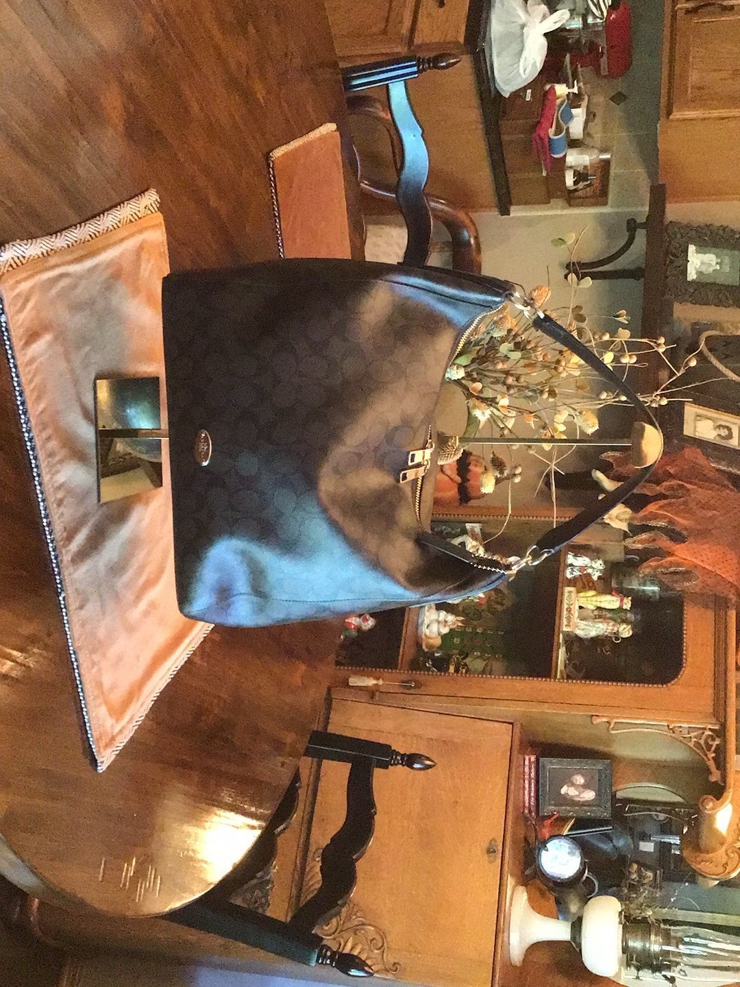 Coach Leather Canvas Shoulder Handbag