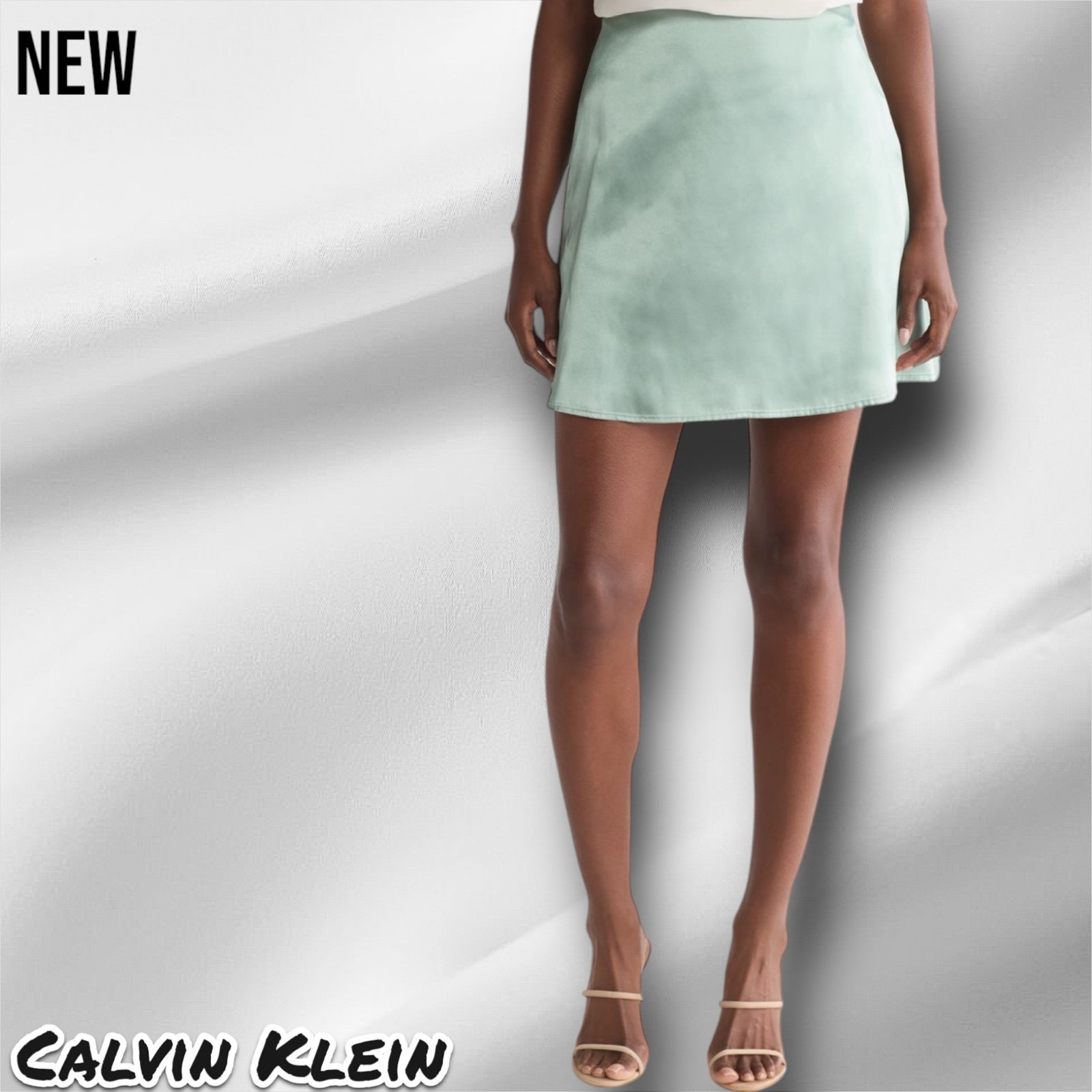 New Calvin Klein Satin Mini skirt