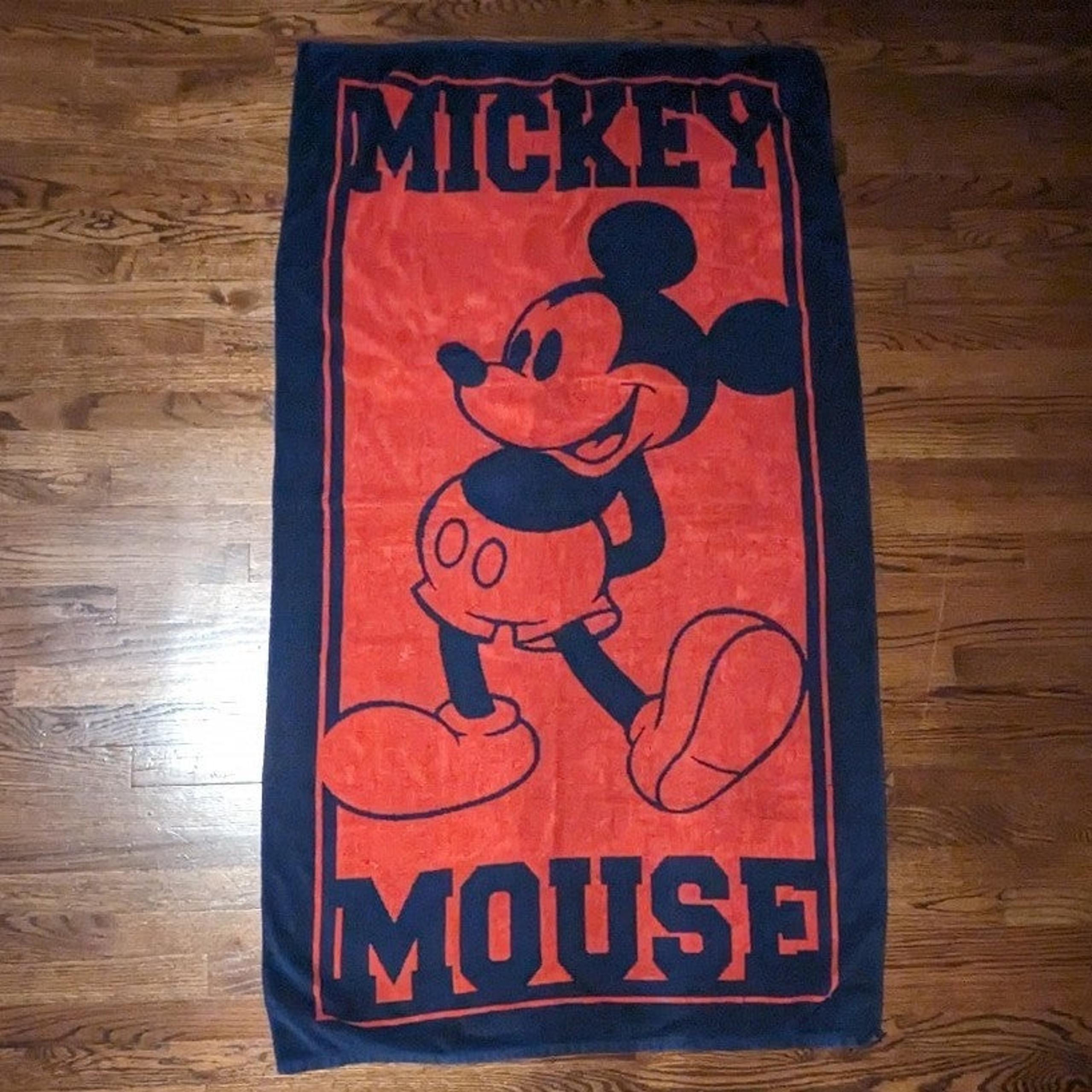 Vintage Parks Mickey Mouse Block Letter Beach Towel - Disney