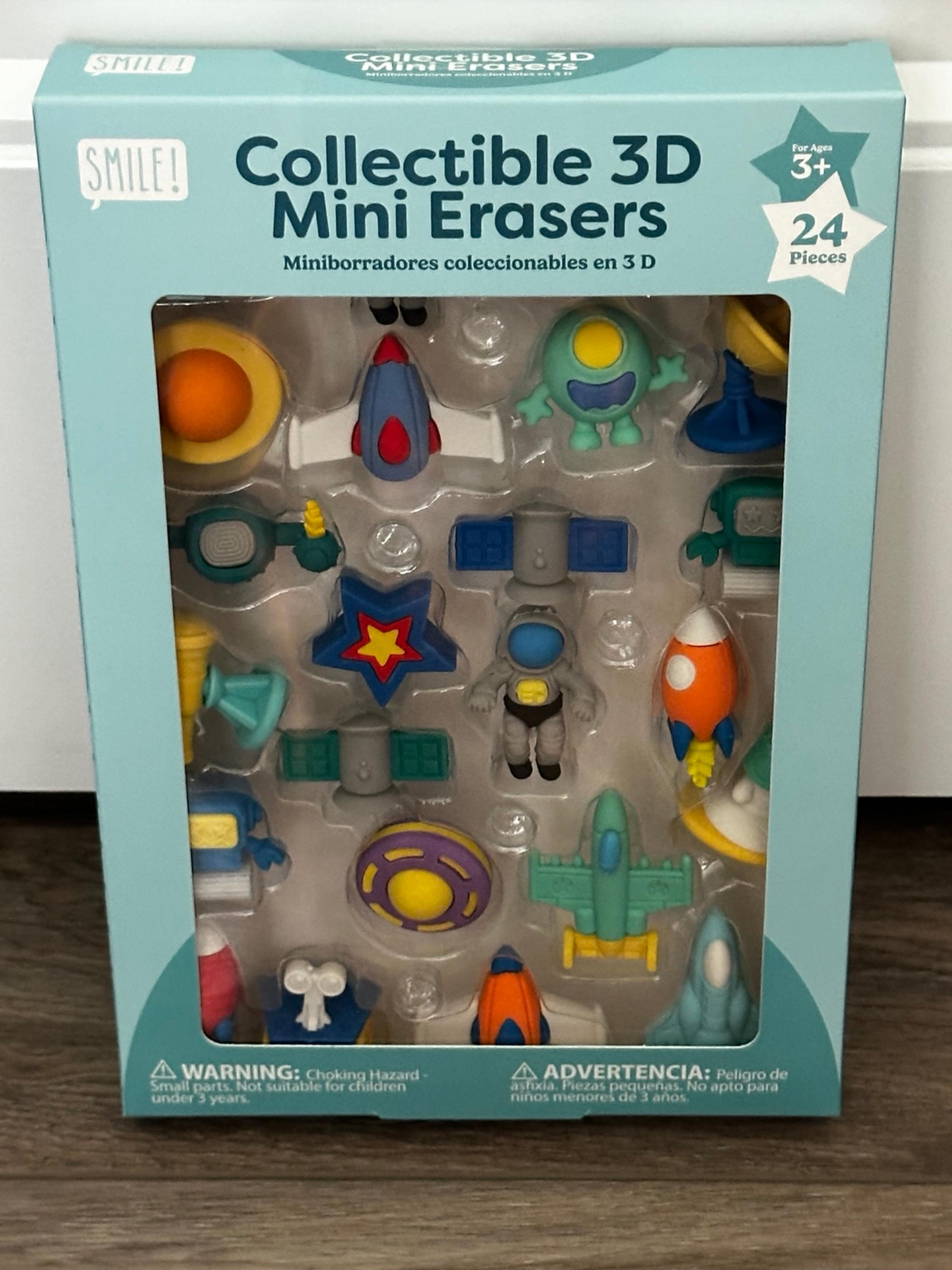 Collectible 3D Mini Erasers Space & Robots Set