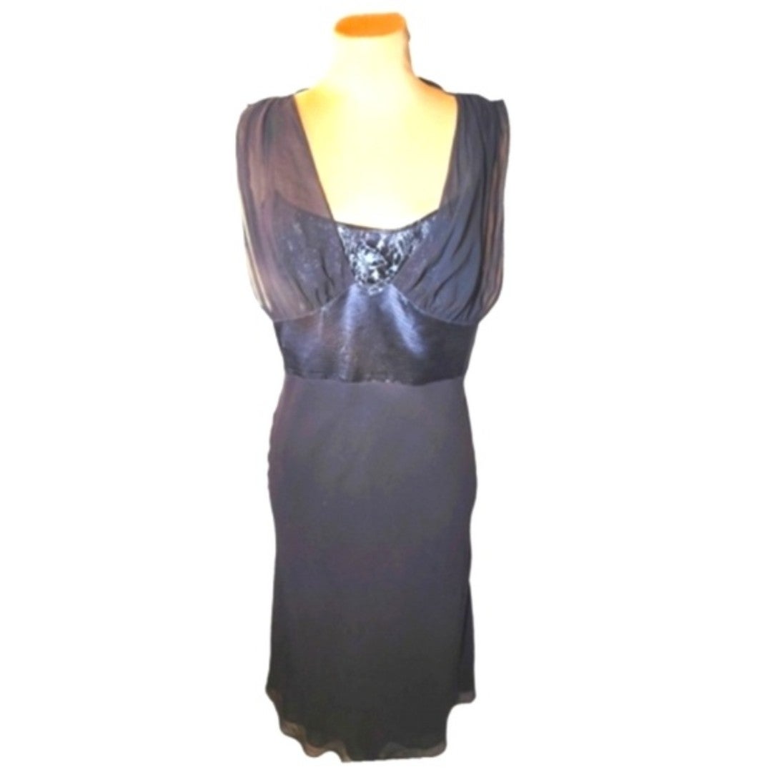 LOUIS FÉRAUD black silk sleeveless cocktail dress