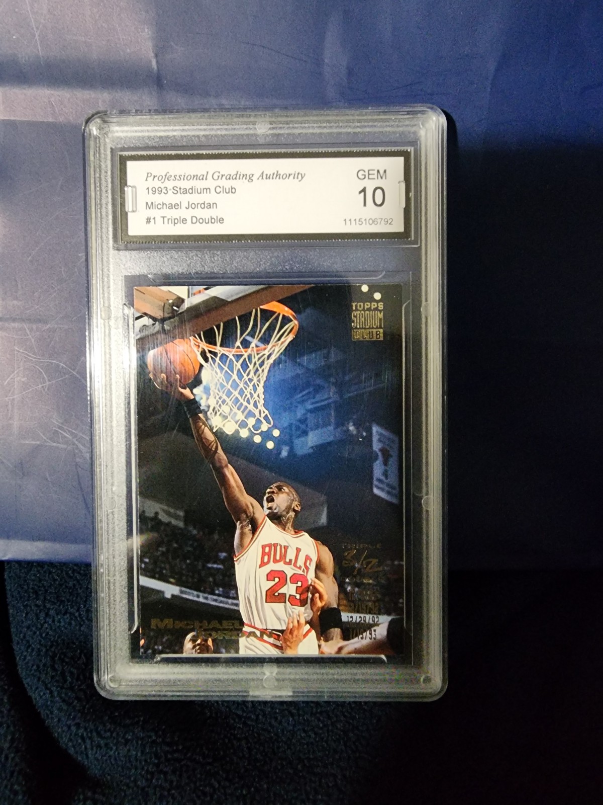 Michael jordan graded 10 gem stadium club triple double stat nba hof goat