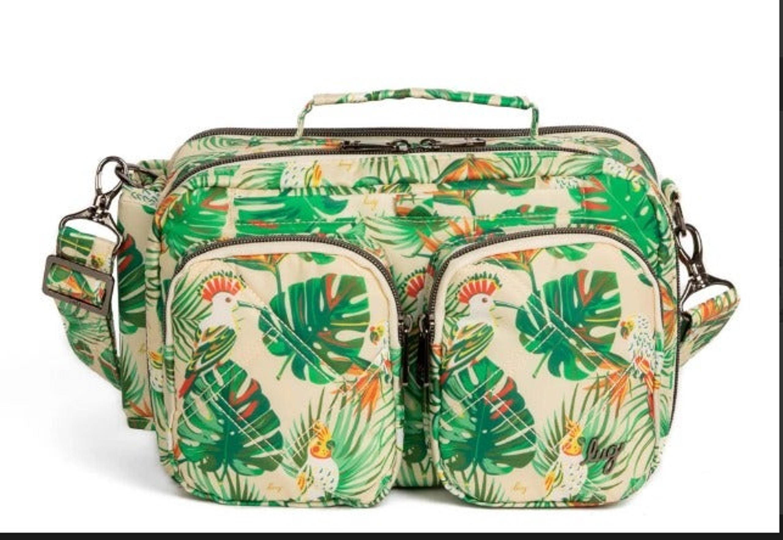 Brand New Lug Tropical Birds Cream Rider Crossbody/Tote Handbag