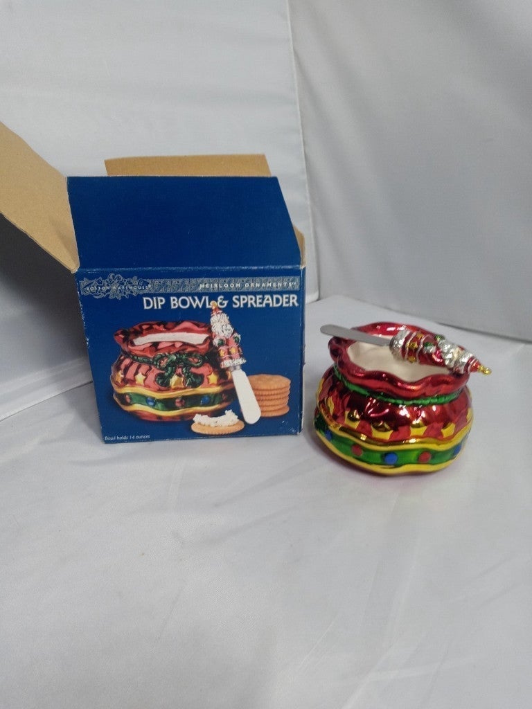 DIP BOWL & SPREADER HEIRLOOM ORNAMENTS