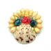 Antique Genuine Seashell Floral Brooch, Maritime Folk Art Pin, Handcrafted Shell