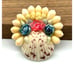 Antique Genuine Seashell Floral Brooch, Maritime Folk Art Pin, Handcrafted Shell