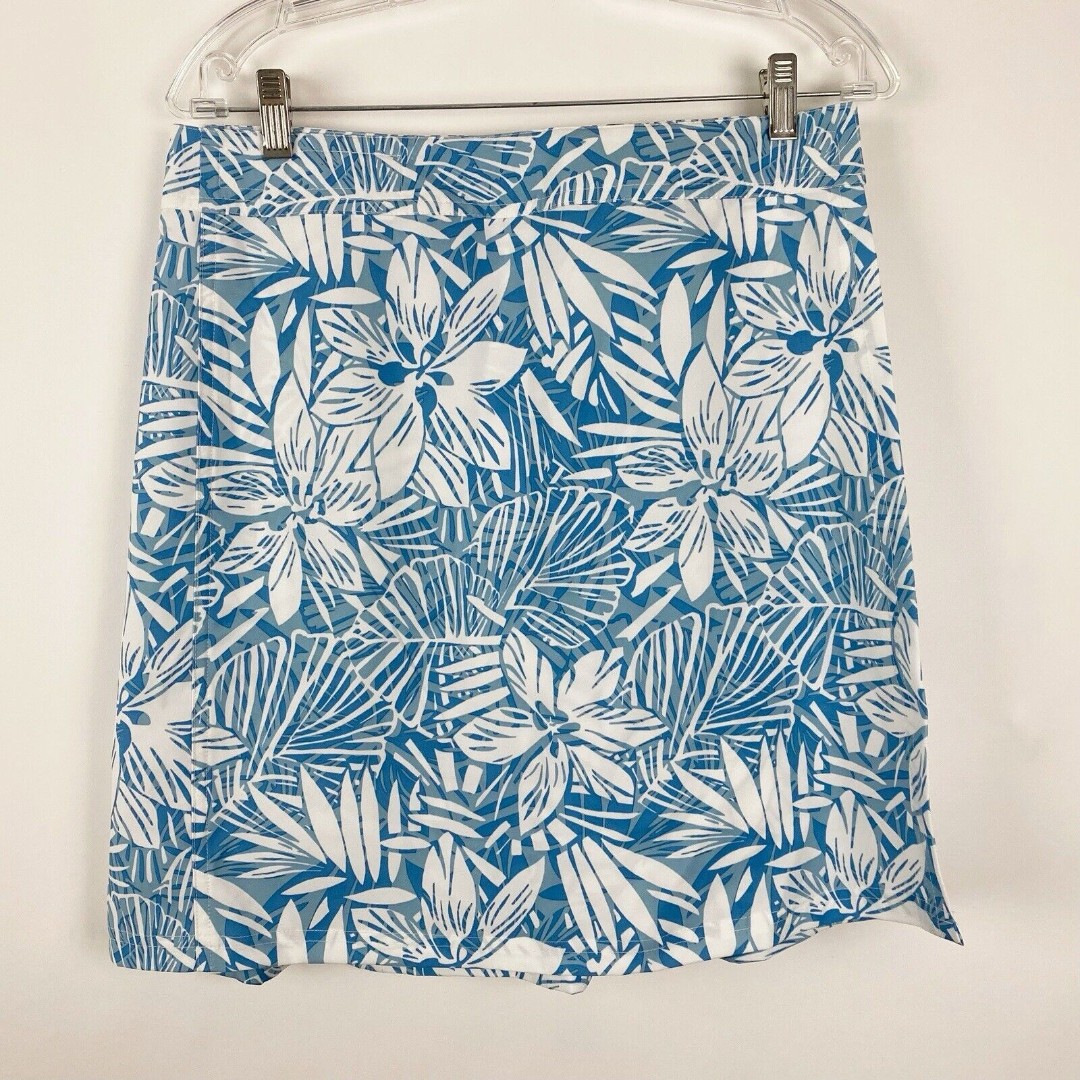 RIPSKIRT Dusty Blue Modern Tropics Wrap Skirt Length 2 Knee Length - Size M NWT