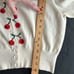 Anthropologie Moth Cropped Button-Up Cardigan Women L Feminine Lace Cherry RARE