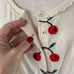 Anthropologie Moth Cropped Button-Up Cardigan Women L Feminine Lace Cherry RARE