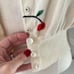 Anthropologie Moth Cropped Button-Up Cardigan Women L Feminine Lace Cherry RARE