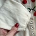 Anthropologie Moth Cropped Button-Up Cardigan Women L Feminine Lace Cherry RARE