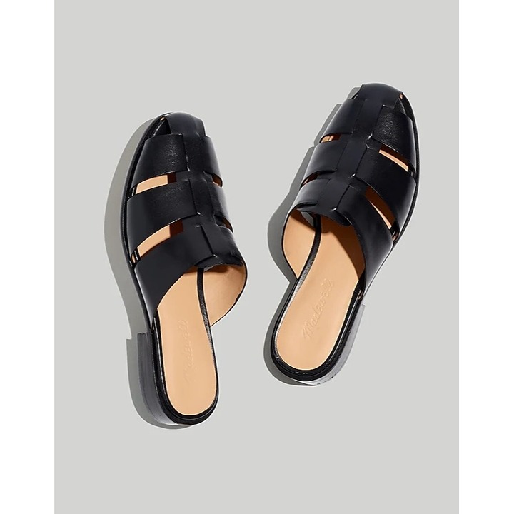 Madewell The Dixson Fisherman Mule in True Black