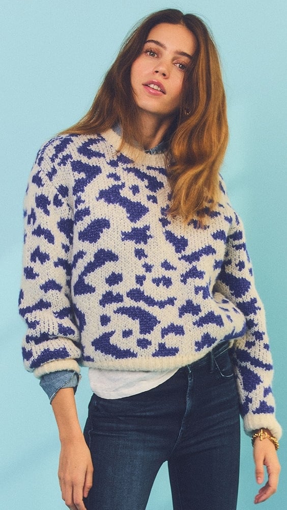 MOTHER DENIM THE CROP JUMPER - FELINE FRIENDS