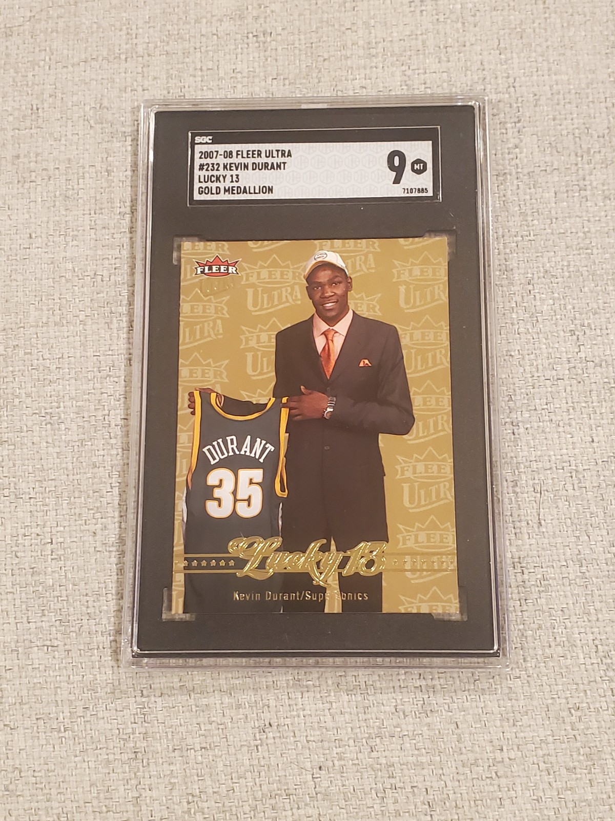 SGC 9 Mint 2007-08 ULTRA KEVIN DURANT ROOKIE LUCKY 13 GOLD MEDALLION SP RARE