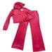 NWT Juicy Couture Velour Bling Tracksuit Sz:L Pink Party Hoodie & Pants Y2K