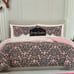 JUICY COUTURE WHITE & PINK ZEBRA STRIPE W/ BLACK LACE & DAMASK QUEEN BED SET NWT