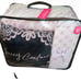 JUICY COUTURE WHITE & PINK ZEBRA STRIPE W/ BLACK LACE & DAMASK QUEEN BED SET NWT