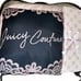 JUICY COUTURE WHITE & PINK ZEBRA STRIPE W/ BLACK LACE & DAMASK QUEEN BED SET NWT