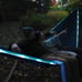 Nylon Portable Camping Travel Hammock, 2 Person, Blue & Dark Blue-yic492
