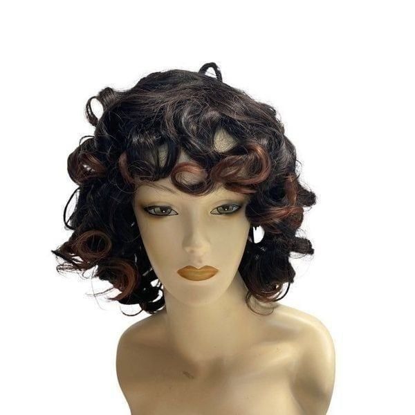 Synthetic Wig Women’s Curls New Without Tags Dark Brown with reddish ends