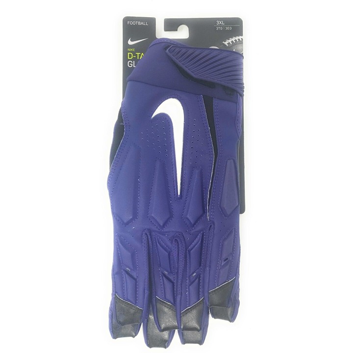 Nike D-Tack 6.0 Lineman Athletic Football Gloves Padded Purple CK2926, Size 3XL
