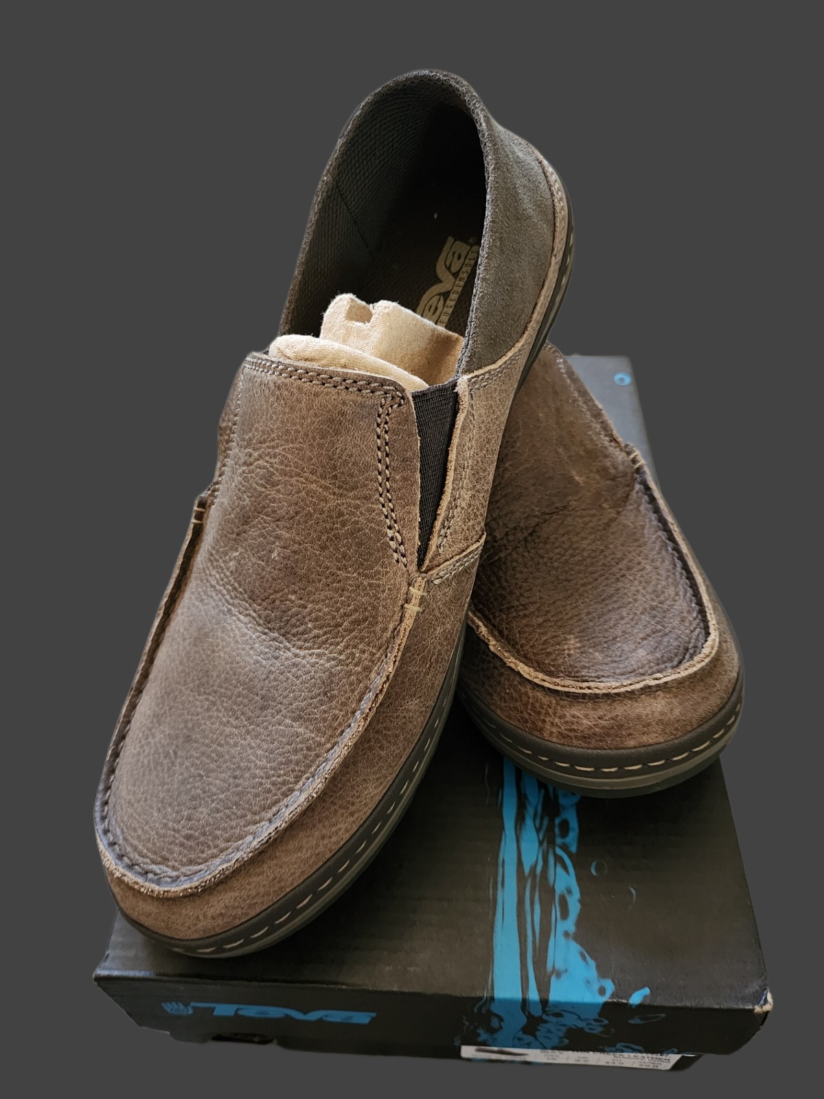 Teva M Clifton Creek Leather Slip On Shoes for Men