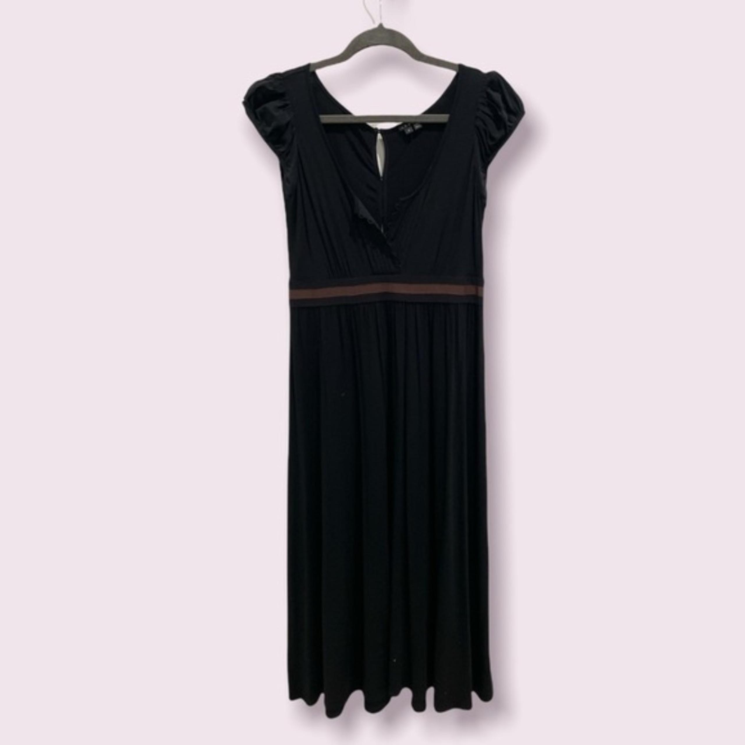 Theory Cotton Midi Dress with Chiffon Cap sleeves SZ S GUC