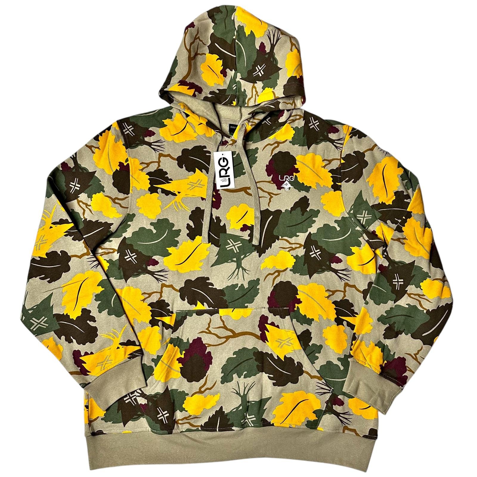 NWT LRG Leaf Peeping Camo Pullover Hoodie Mens Large Khaki