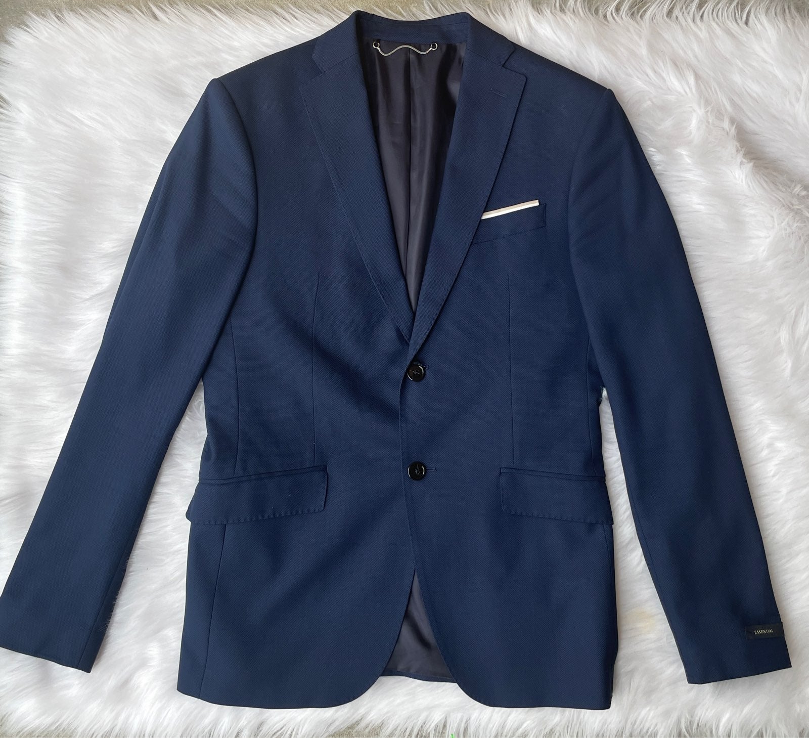 Zara fitted navy blue blazer