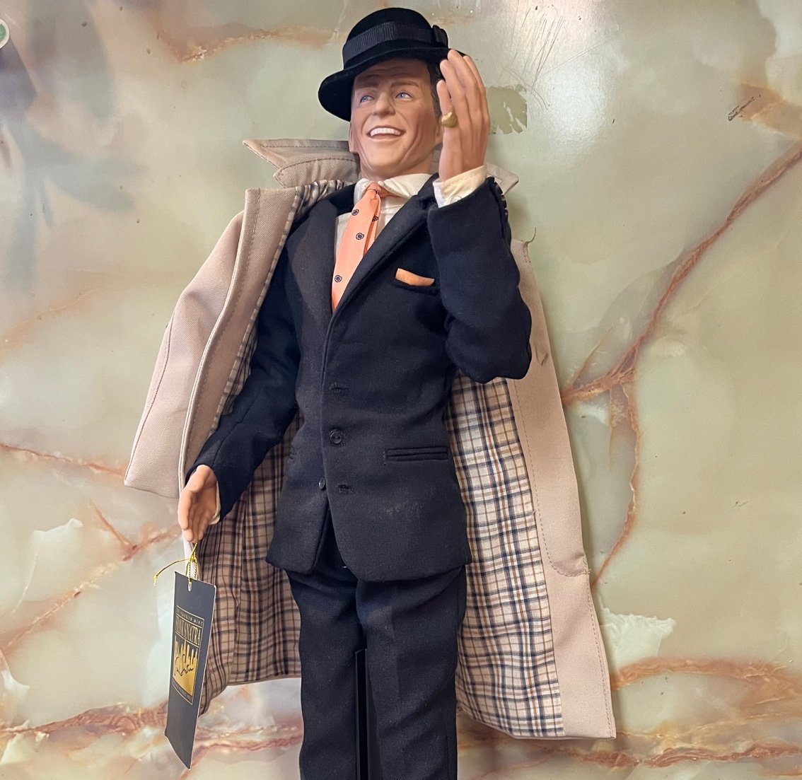 Frank Sinatra singing figurine with coins